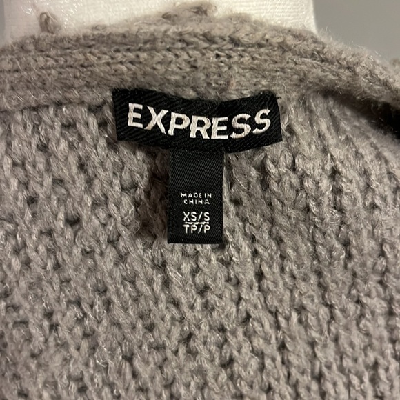 Express Long Cardigan Sweater in Taupe, Size XS/S - Picture 6 of 6